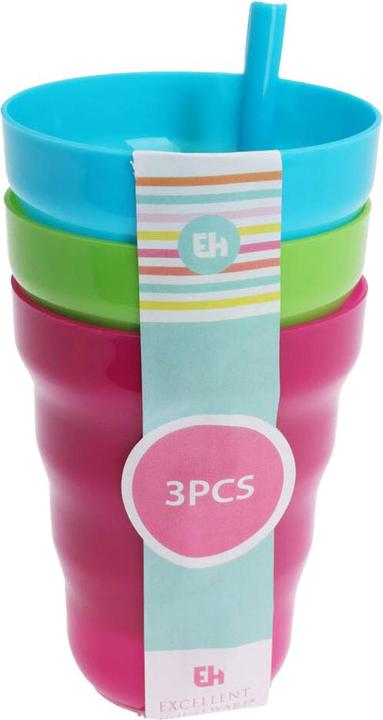 Productafbeelding Beker met rietje, set van 3.
