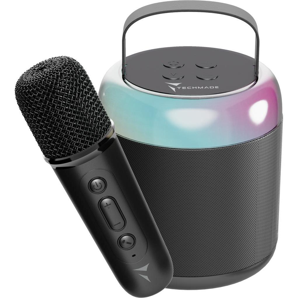 Techmade TM-K2-BK (3 h), Bluetooth Lautsprecher, Schwarz
