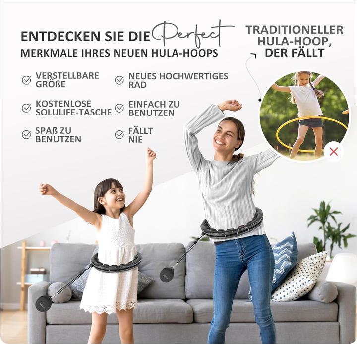 Actual product image Solulife Hula Hoop Adults Black (120 cm, 1500 g)