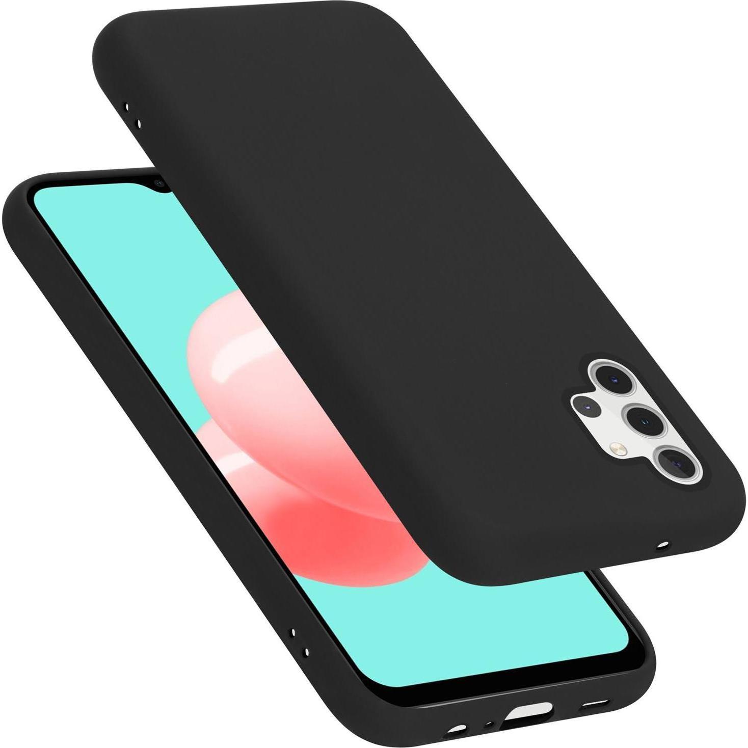 Cadorabo TPU Liquid Silicone Case Cover (Samsung Galaxy A32 5G), Smartphone Hülle, Schwarz