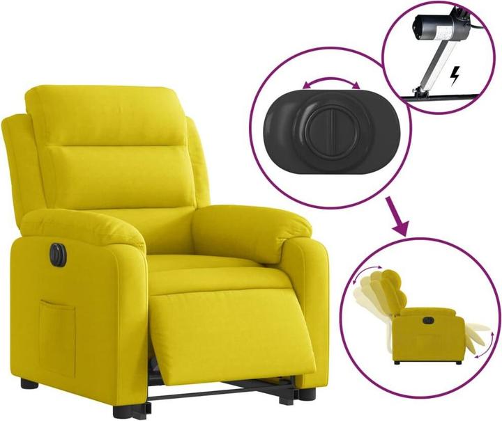 Produktbild vidaXL Relaxsessel mit Aufstehhilfe Elektrisch Fernsehsessel Sessel Gelb Samt