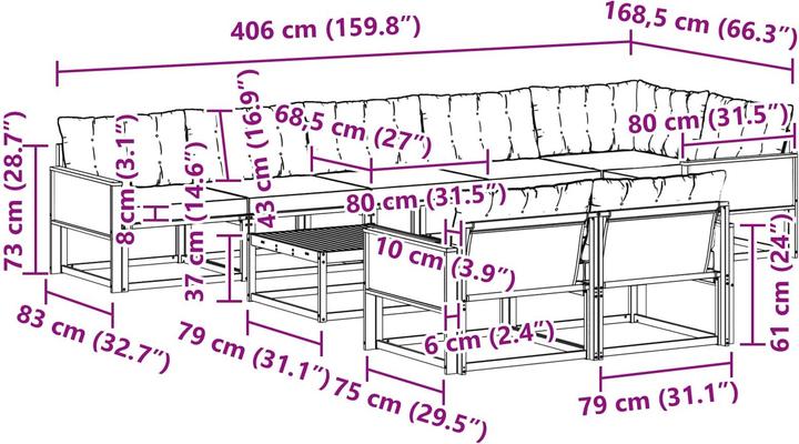 Produktbild vidaXL Outdoor-Sofa