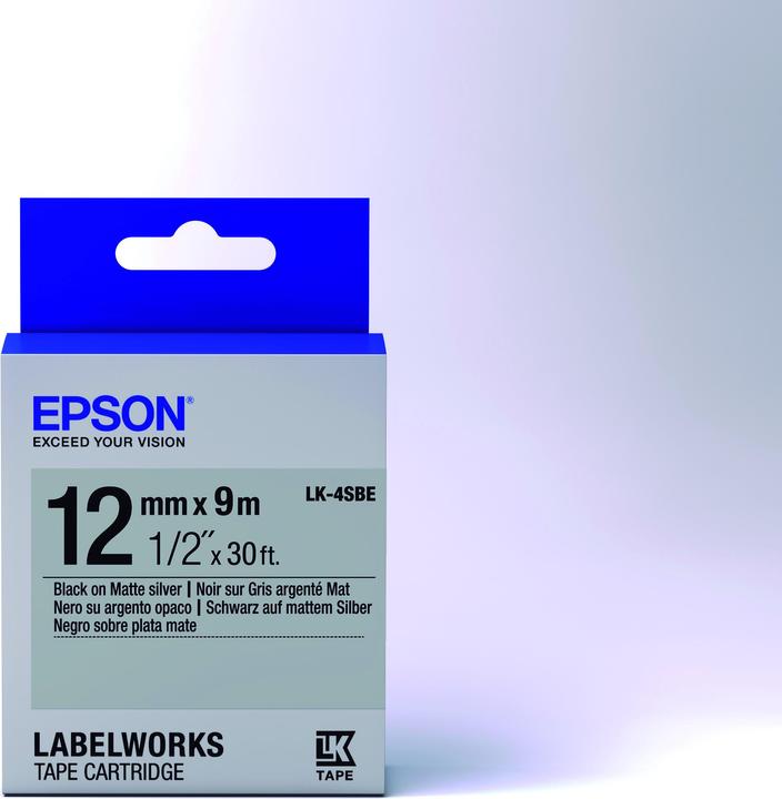 Productafbeelding Epson Labelcassette Lk-4sbe (1.20 cm, Zwart)