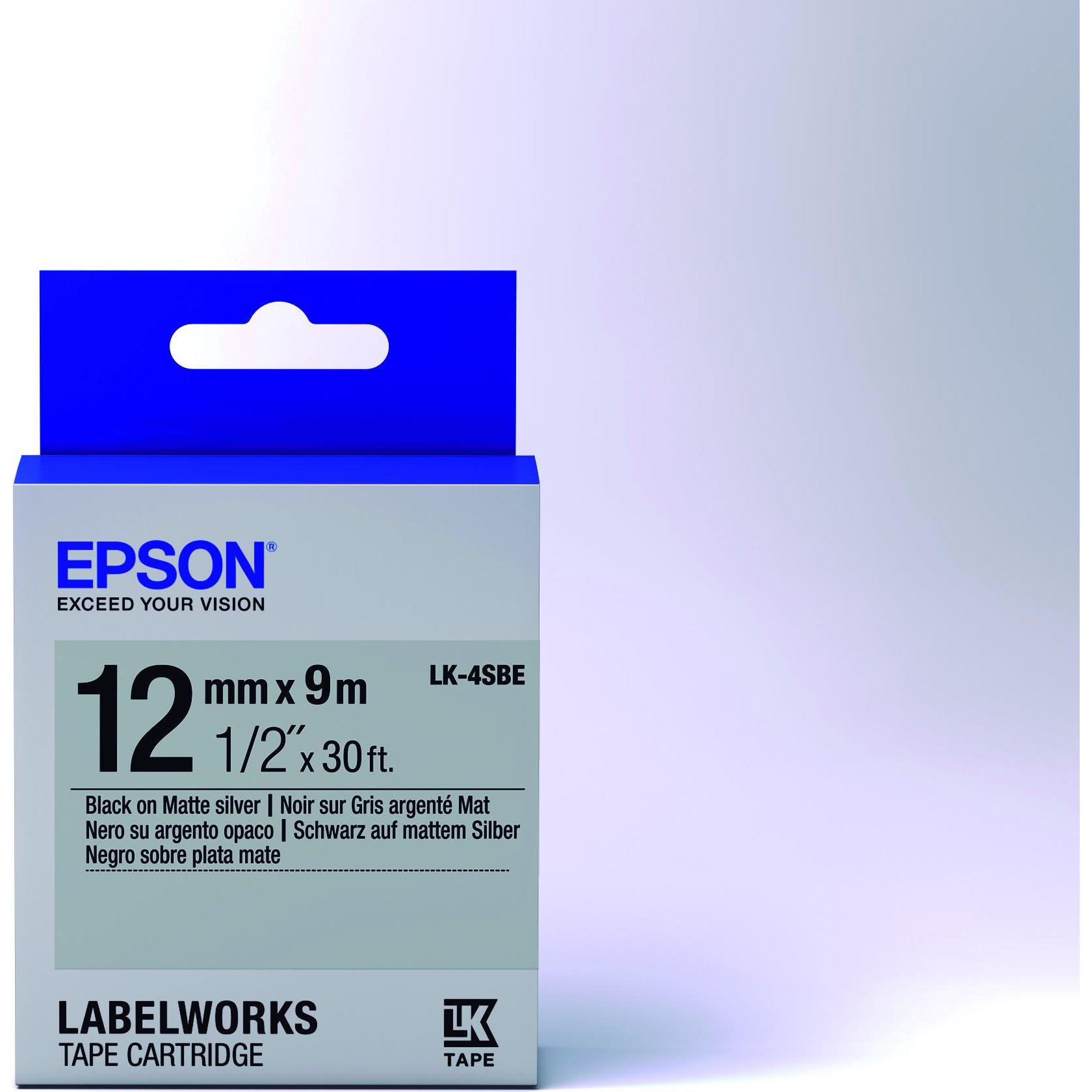 Thumbnail - Epson, Beschriftungsband, Etikettenkassette Lk-4sbe (1.20 cm, Schwarz)