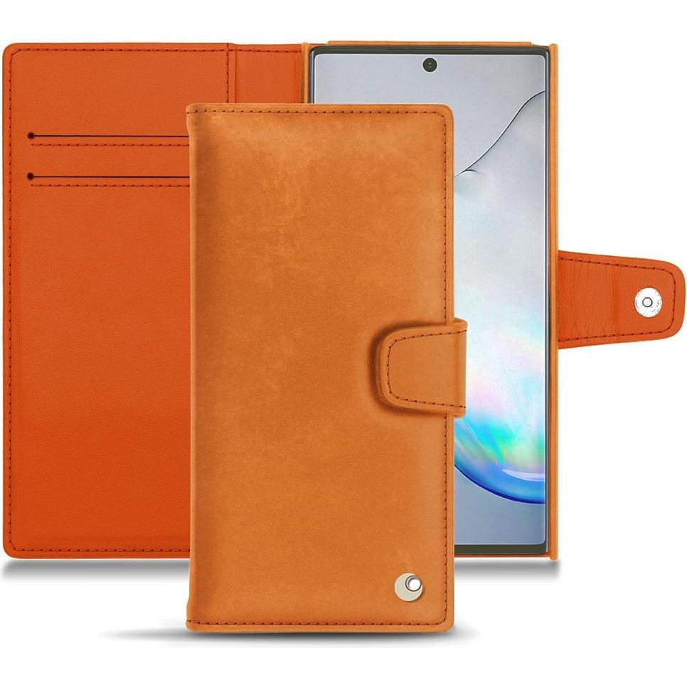 Noreve Lederschutzhülle Wallet (Samsung Galaxy Note 10), Smartphone Hülle, Orange