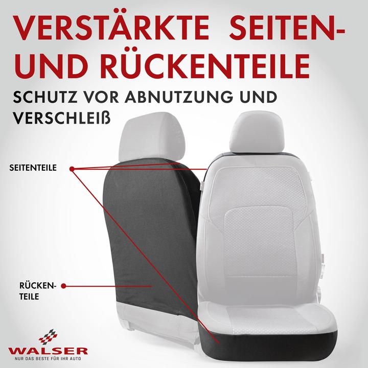 Produktbild Walser Autositzbezug ZIPP-IT Premium Logan, PKW-Schonbezüge Komplettset mit Reiverschluss-System schwarz/s