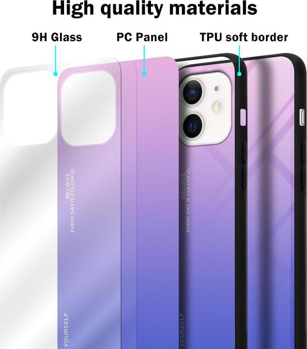 Actual product image Cadorabo TPU 2 colors glass cover (Apple iPhone 12 mini)