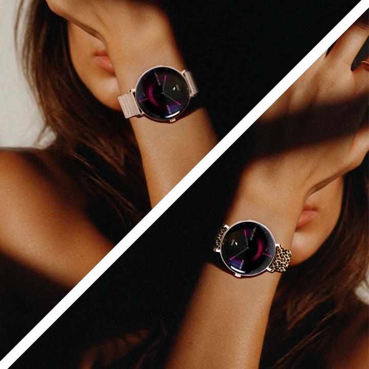 Actual product image Forever Smartwatch SB-370 Rose Gold - Leopard Print