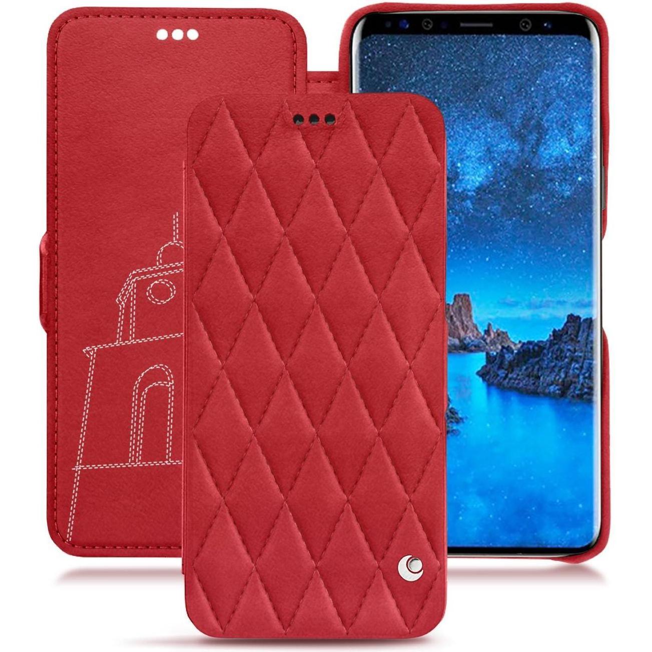 Thumbnail - Noreve Lederschutzhülle horizontal (Samsung Galaxy S9), Smartphone Hülle, Rot