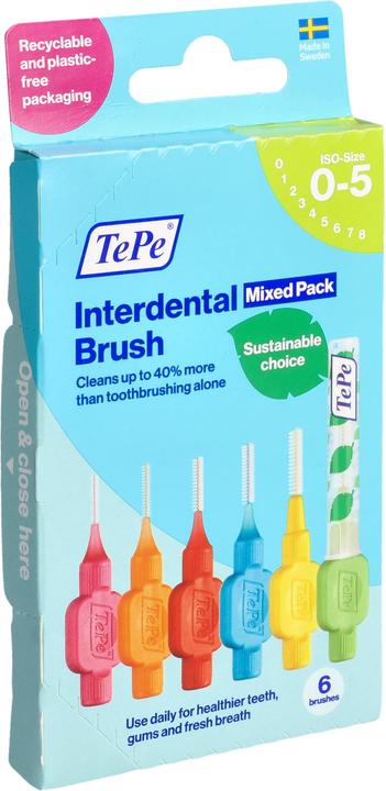 Immagine prodotto TePe Interdental Brushes Mixed Pink To Green - Ideal For Dental Hygiene (6 x, 1.10 mm)