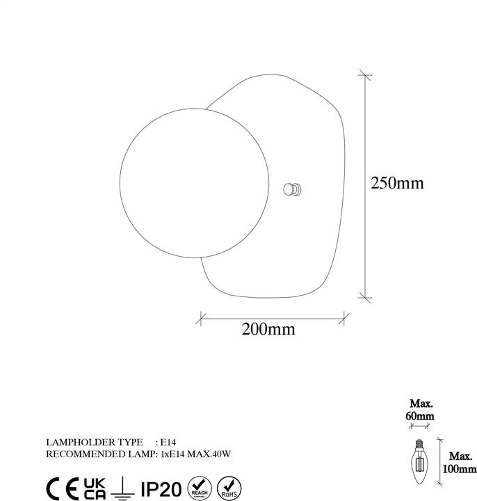 Actual product image Opviq Heidi (E14)
