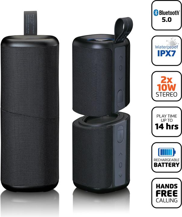 Actual product image Lenco BTP-400BK Bluetooth Speaker (10 h, Battery operated)