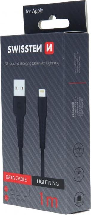 Actual product image Swissten USB To Lightning Data Cable 1.0m Black (1 m)