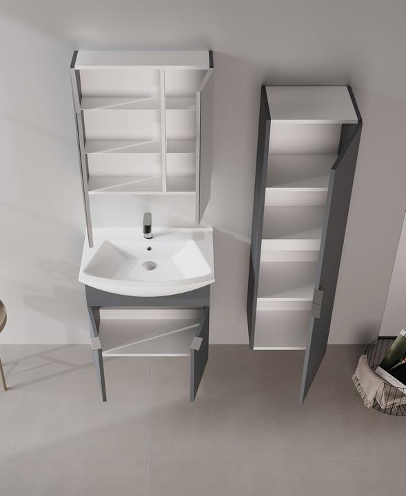 Produktbild Homitis Purus 65 Bathroom Cabinet With Sink & Mirror Set (2 Pieces)