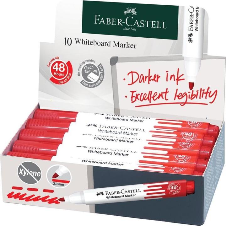 Image du produit Faber-Castell Marker Whiteboard W20 rot 10 Stück (Rouge, 2 mm, 10 x)