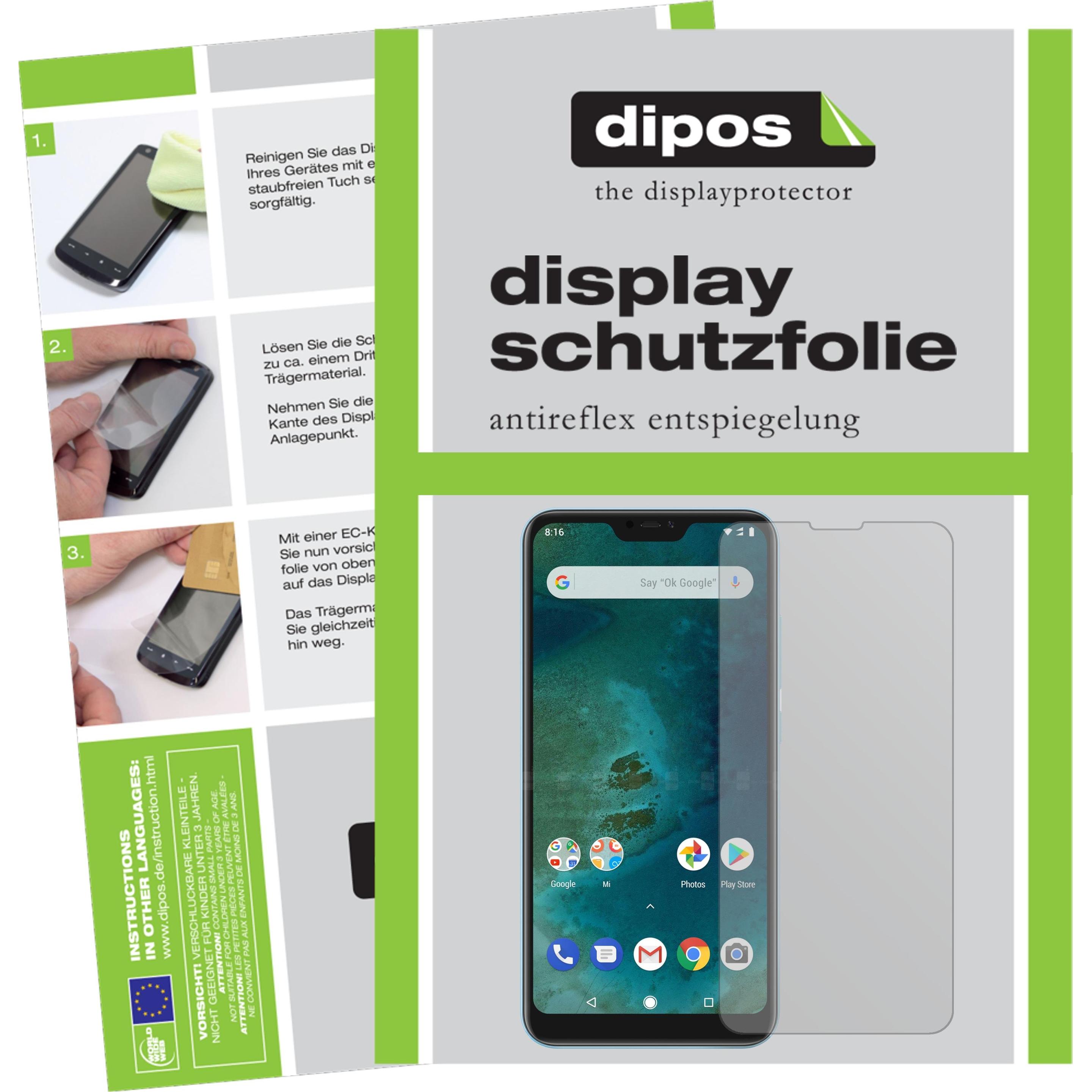 Dipos Displayschutzfolie Antireflex (5 Stück, Xiaomi Mi A2 lite), Smartphone Schutzfolie, Transparent