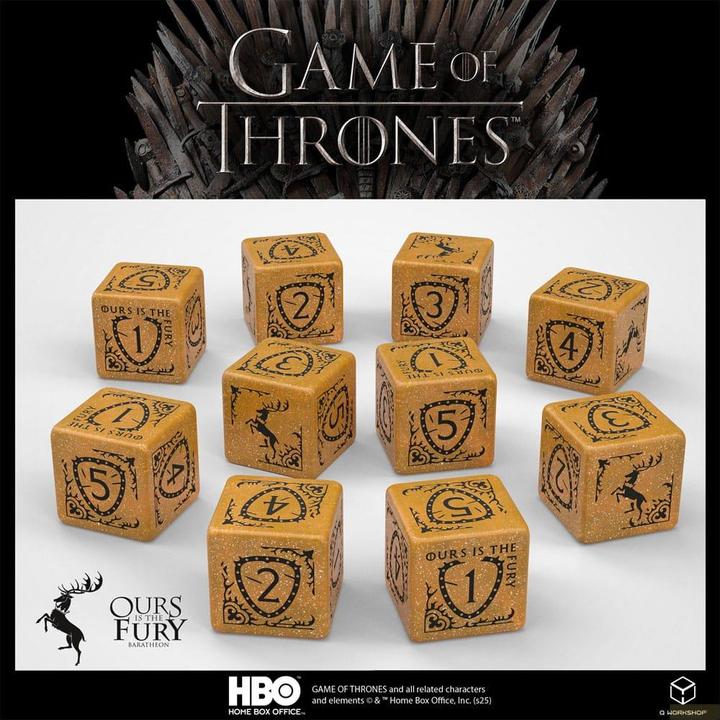 Q Workshop Game of Thrones. Baratheon 10xD6 Dice Set.