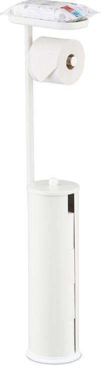 Relaxdays WC Rollenhalter Metall mit Ablage