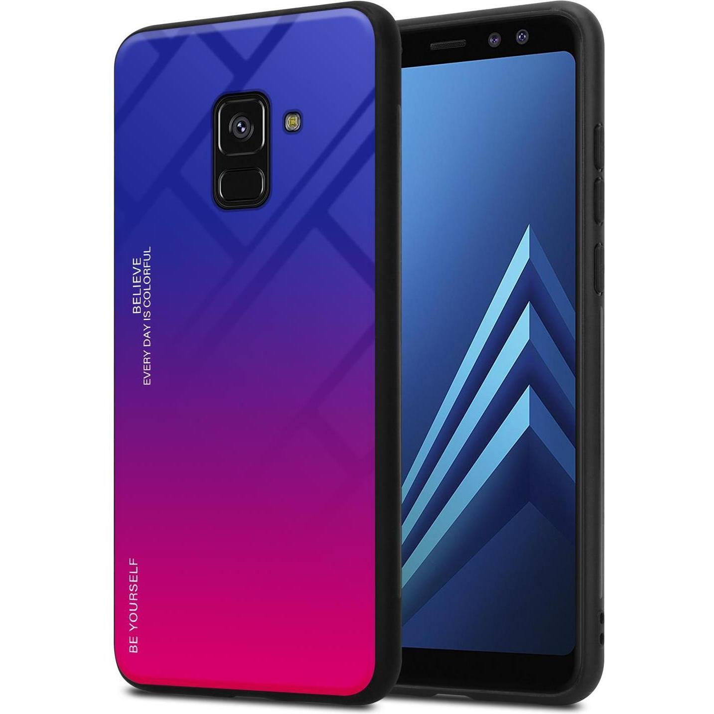 Thumbnail - Cadorabo TPU 2 Farben Glas Cover (Samsung Galaxy A8 (2018)), Smartphone Hülle, Schwarz