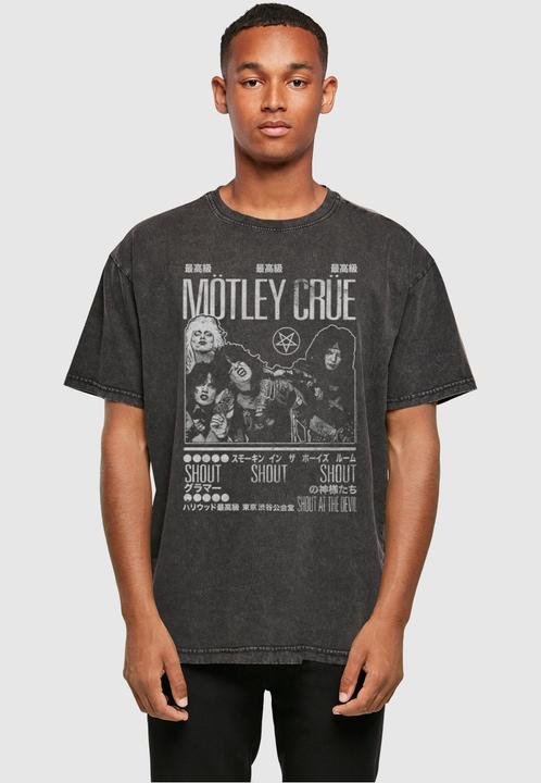 Produktbild Merchcode Motley Crue - Tokyo Shout Acid Washed Heavy Oversize Tee - 117715 (L)