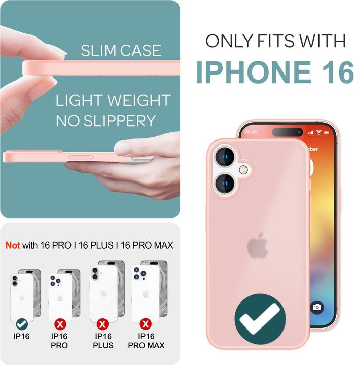 Actual product image Nalia Matte hybrid cover semi-transparent (Apple iPhone 16)