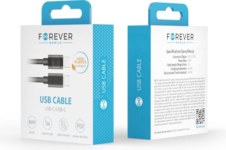 Produktbild Forever USB-C – USB-C (1 m, USB 3.0, 60 W)