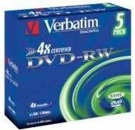 Actual product image Verbatim DVD-RW, 4x, 4.7GB, pack of 5 (5x)