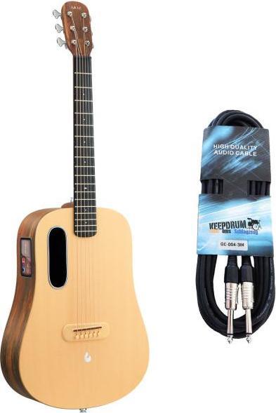 Lava Music Guitar ME4 Spruce 36 inch Woodgrain Brown with cable (Acoustic guitar, Okoume, Spruce, HPL)