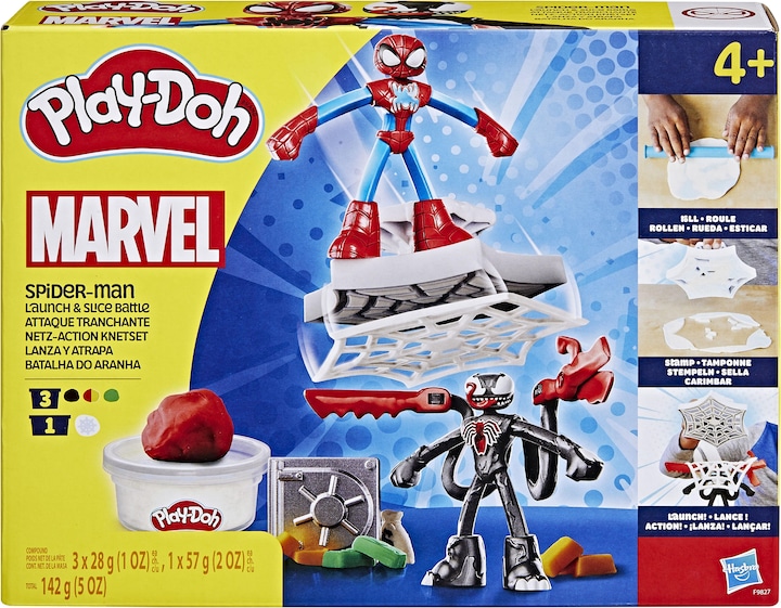 Actual product image Play-Doh Spider-Man web action