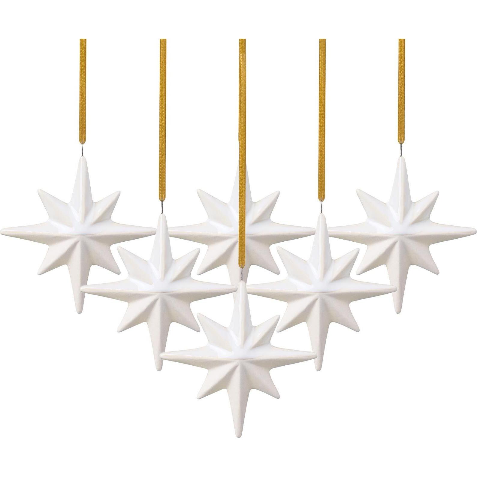 Like. by Villeroy & Boch, Christbaumschmuck, Winter Glow Ornamente Stern (6 -teilig)