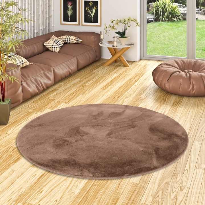 Produktbild Pergamon Luxus Super Soft Fellteppich Plush Rund (160 x 160 cm)