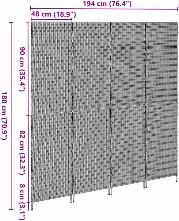 Image du produit vidaXL Séparation de pièce noire