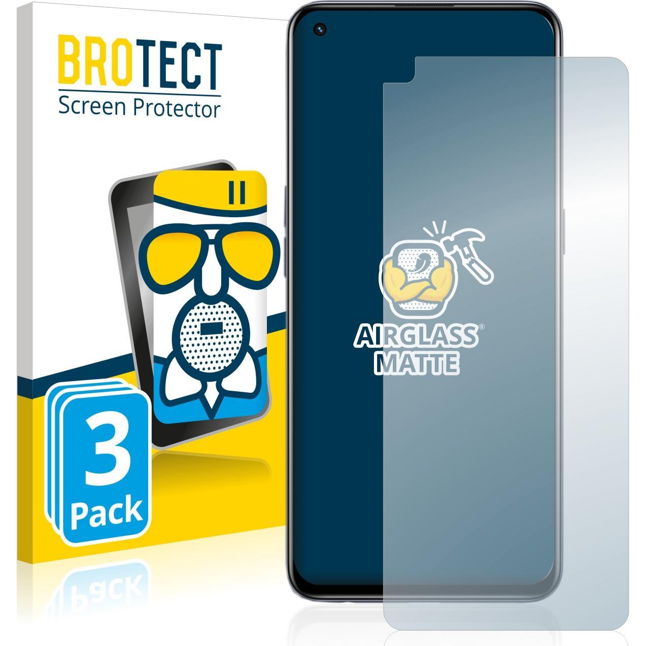 BROTECT AirGlass Panzerglasfolie Matt (3 Stück, Realme GT Master), Smartphone Schutzfolie, Grau