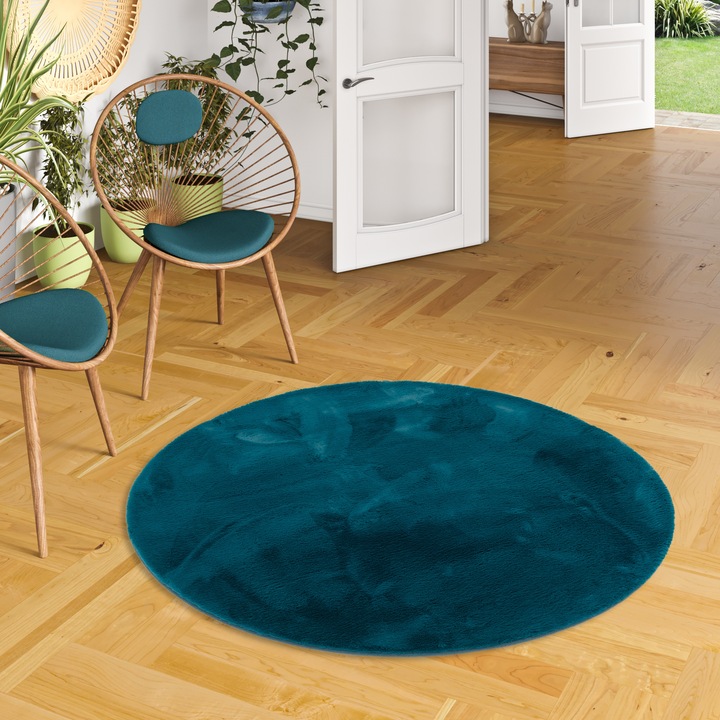 Produktbild Pergamon Luxus Super Soft Fellteppich Plush Rund (120 x 120 cm)