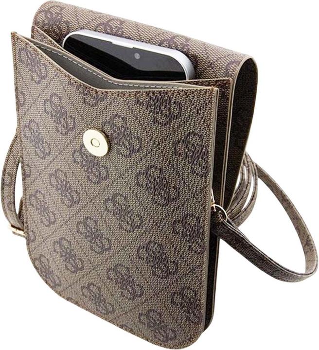Immagine prodotto Guess Borsa telefonica con strisce stampate in PU 4G - marrone