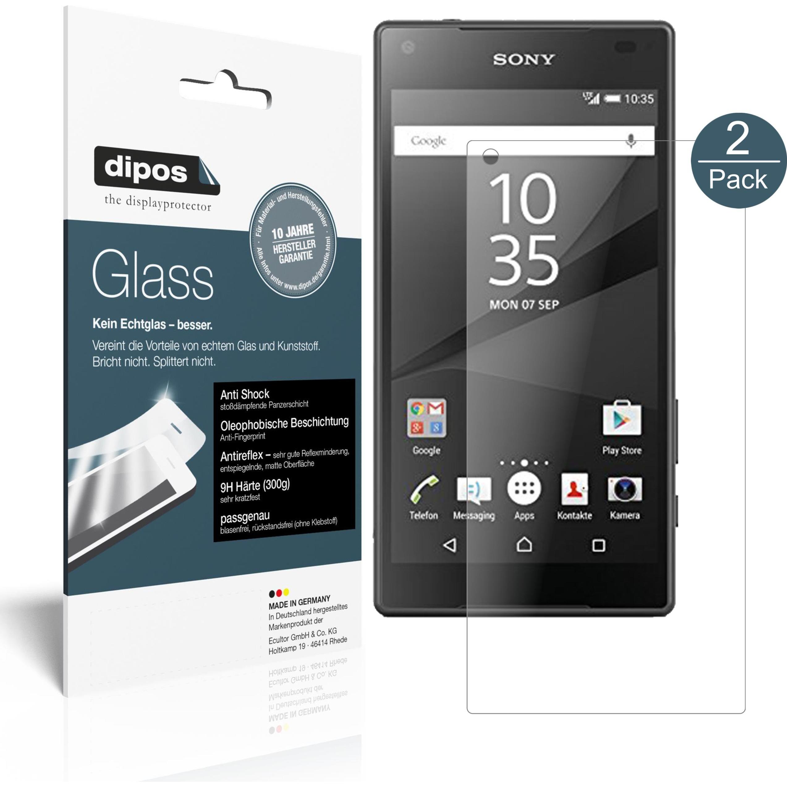 Dipos Displayschutz Anti-Shock (1 Stück, Sony Xperia Z5 Compact), Smartphone Schutzfolie, Transparent