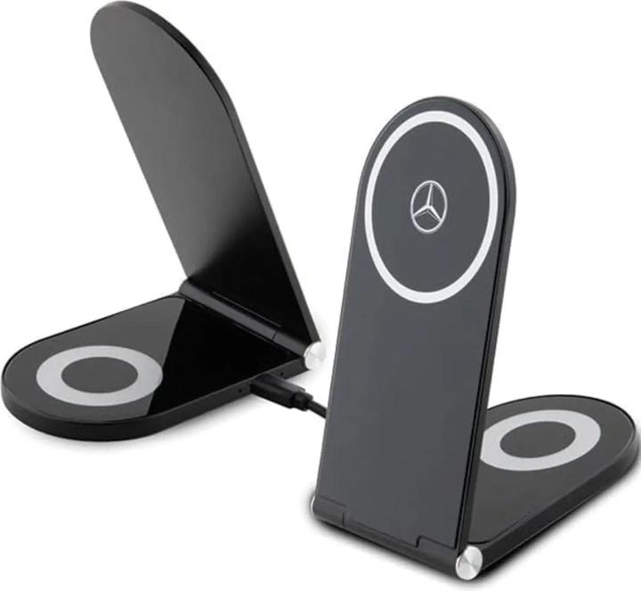 Immagine prodotto Mercedes składana ład. indukcyjna 2w1 MEMFBGSLK 15W czarny/nero Silver Star MagSafe (15 W)