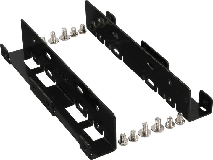 InLine ® HDD Einbauschienen, 2x 6,35cm (2.5") zu 8,89cm (3.5"), nur Rahmen und Schrauben, schwarz
