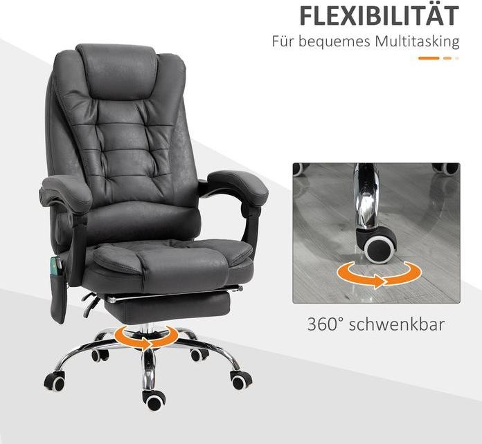 Produktbild Swisshandel24 Bürostuhl, Massage- und Wärmefunktion, ergonomisch, 6 Massagepunkte, Fussstütze, Fernbedienung, Poly