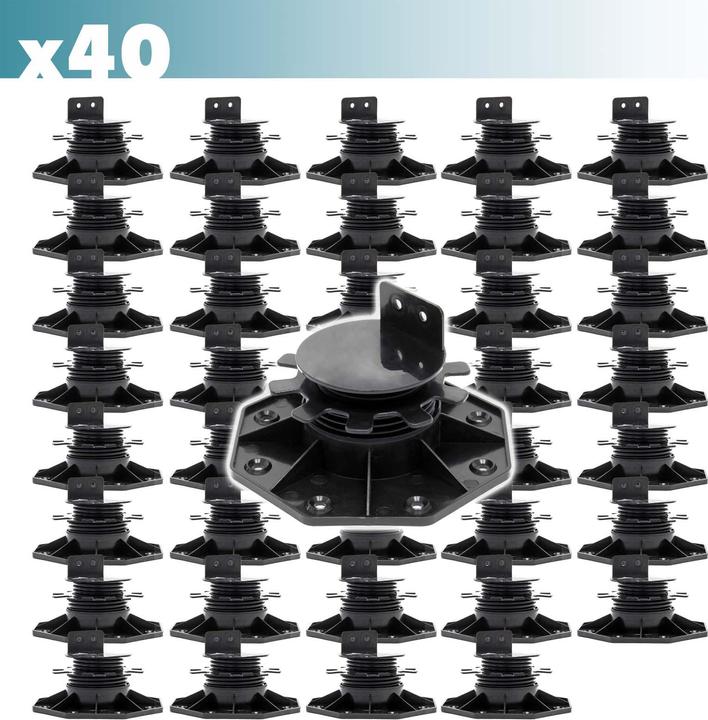 Actual product image XPOtool Corner Support Feet Set of 40 2700kg Capacity Feet Adjustable in Height 33-64mm Terrace (40 x)