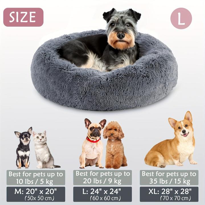 Immagine prodotto Alopini Letto calmante per cani e gatti, ciambella riscaldante e soffice letto rotondo (Cane, Gatto)