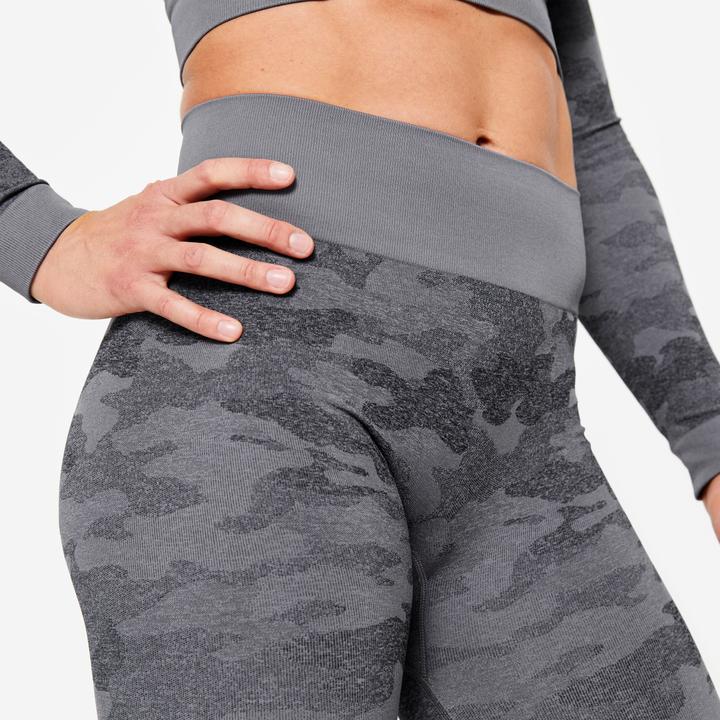 Produktbild Domyos Leggings Damen nahtlos - grau