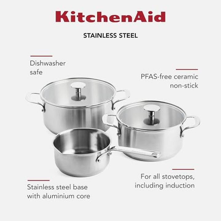 Actual product image KitchenAid Stainless Steel Breakdown Set 3-piece (24 cm, Pan set + pot set, Stainless steel)