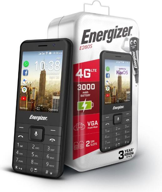 Actual product image Energizer E280S 4G BLACK (Black, 2.80", Dual SIM, 4G)