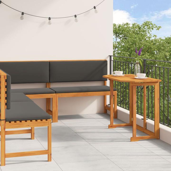 Produktbild vidaXL 4-teiliges Garten-Ess-Set mit Kissen aus massivem Akazienholz