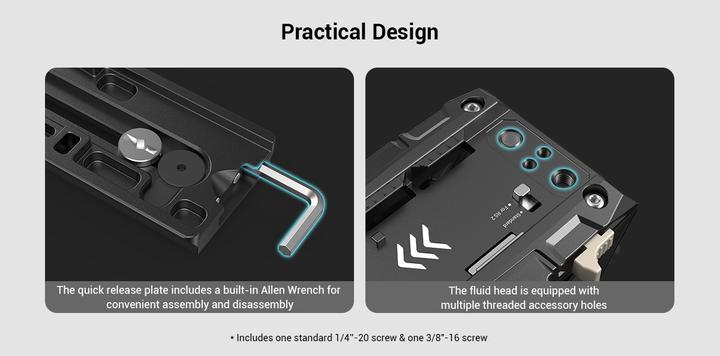 Immagine prodotto SmallRig AD-01 supporto per testa fluida ad alte prestazioni (Metallo)