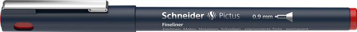 Produktbild Schneider Fineliner Pictus 0,9mm rot (Black, Rot, Silber, Tiefblau, 1x)