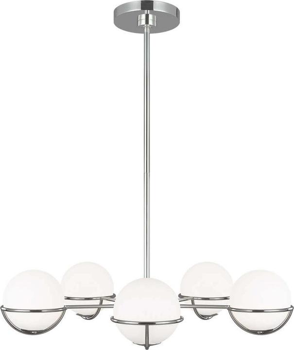 Elstead Lighting Apollo LED chandelier G9 5-fold polished nickel (81.30 cm)