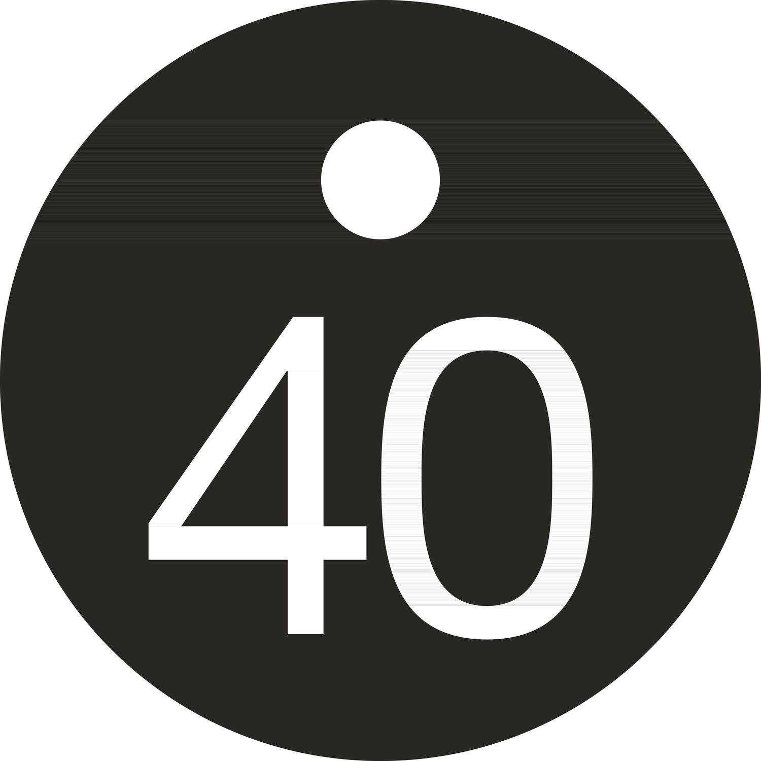 Reiher, Schlüsselanhänger, Schlüsselnummer - ø 25, Nummer 40, Aluminium schwarz eloxiert, Schwarz