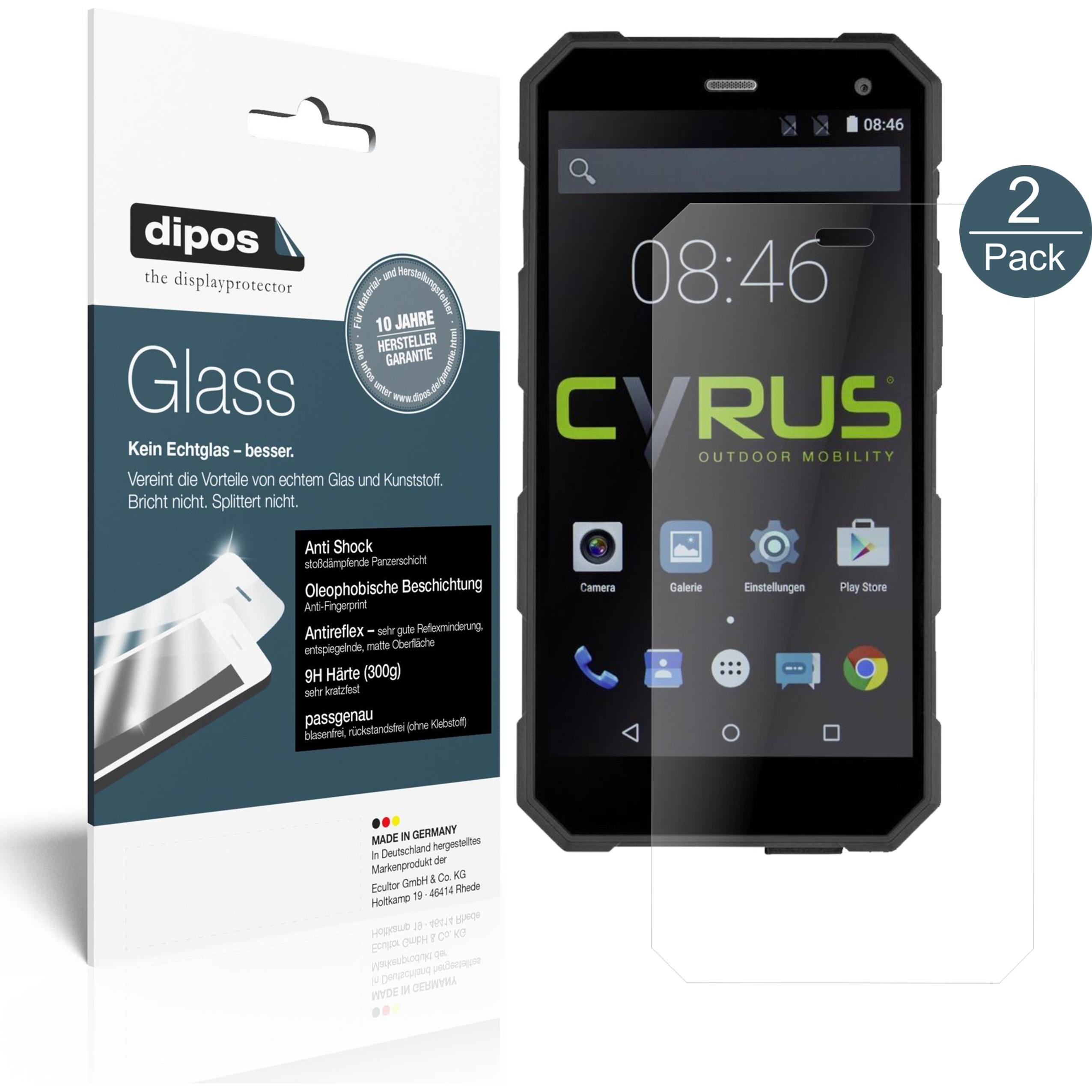 Dipos Displayschutz Anti-Shock (2 Stück, Cyrus CS 24), Smartphone Schutzfolie, Transparent
